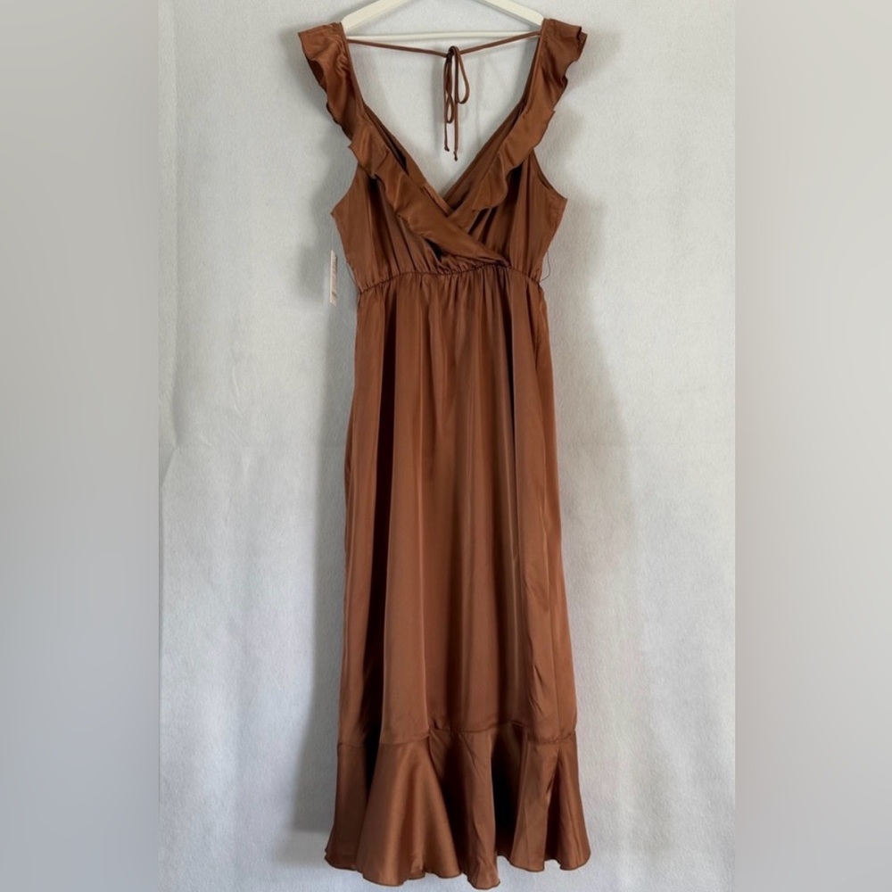 Show Me Your MuMu Copper Ruffle Midi Dress - Picture 6 of 12